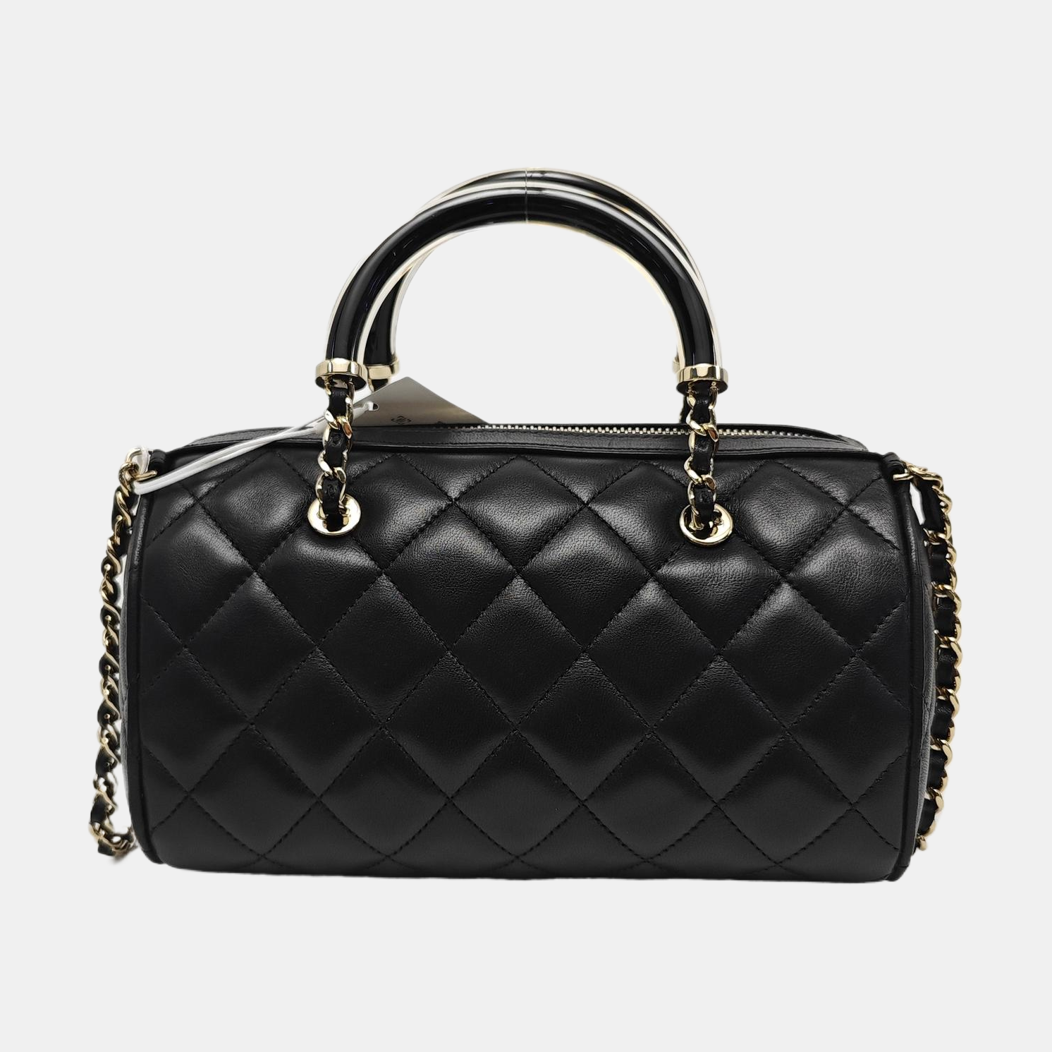 Quilted Lambskin Shoulder Bag Black