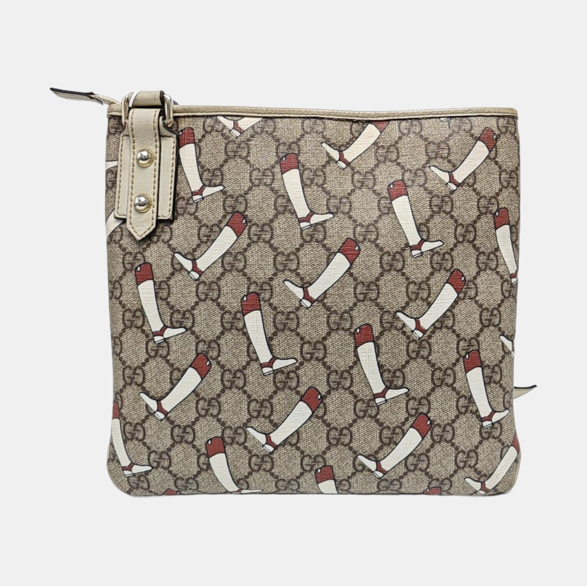Monogram Coated Canvas Shoulder Bag Beige
