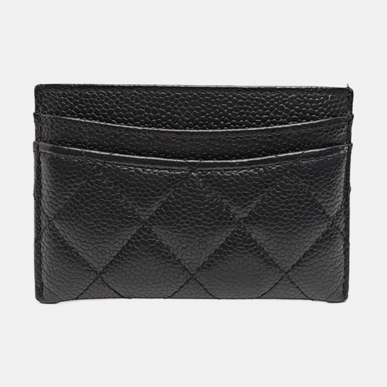 Authenticated pre-owned  CLASSIC FLAP Quilted Grained Calfskin Black Card Holder - Card Holder at Looply