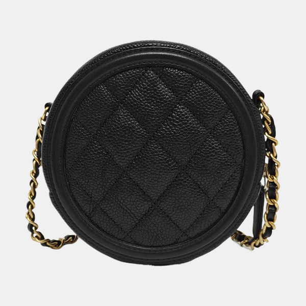 Authenticated pre-owned  FILIGREE Quilted Grained Calfskin Black - Shoulder Bag at Looply