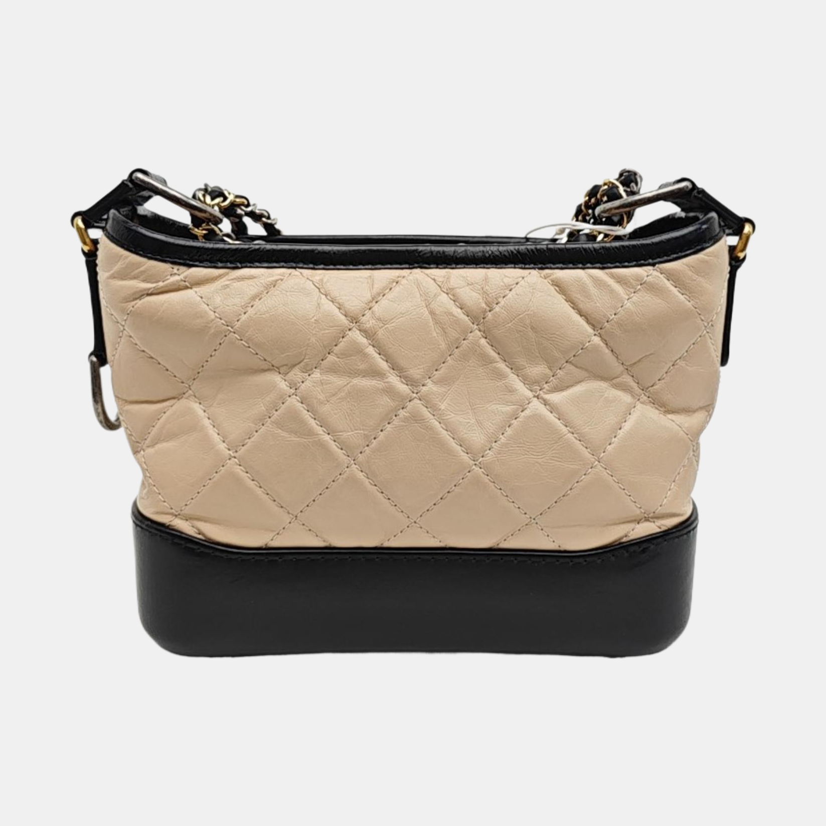 GABRIELLE Small Quilted Calfskin Beige