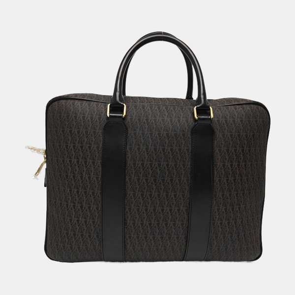 Coated Canvas Shoulder Bag Black