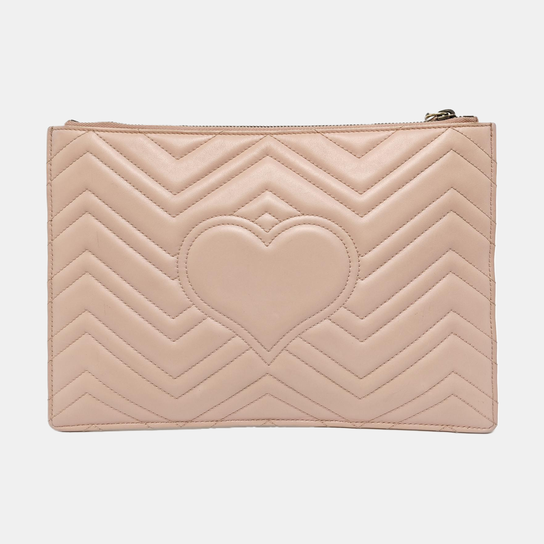 GG Marmont Large Quilted Calfskin Pink