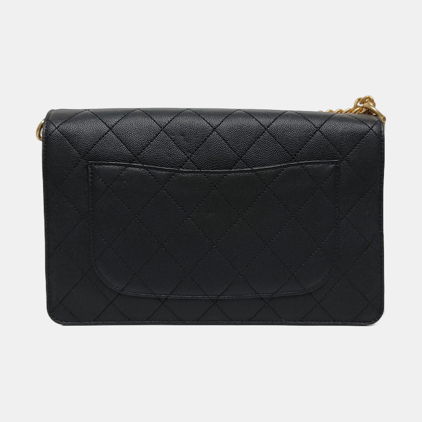 LADY COCO Medium Quilted Grained Calfskin Black