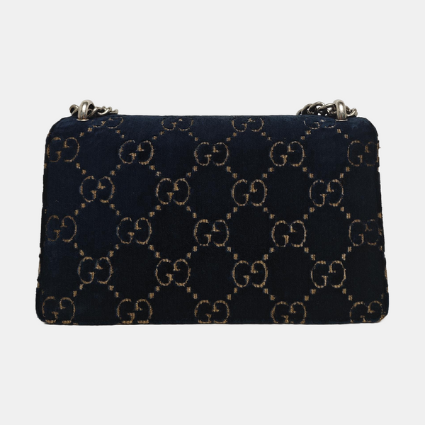 Dionysus Small Monogram Velvet Blue