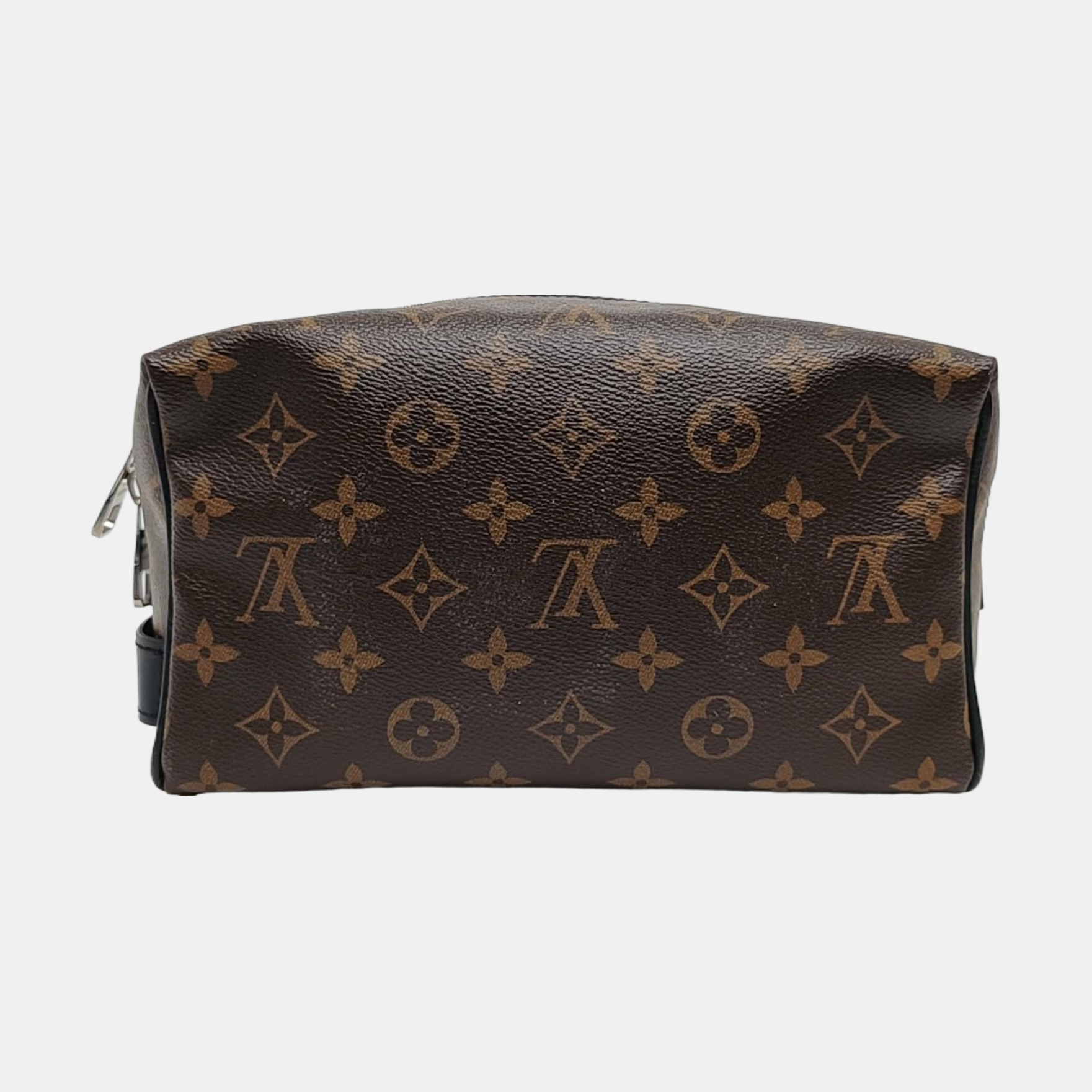 Monogram Coated Canvas Clutch Brown