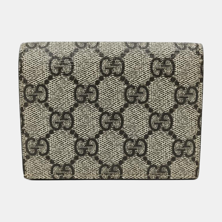 GG Supreme Monogram Coated Canvas Gray Wallet