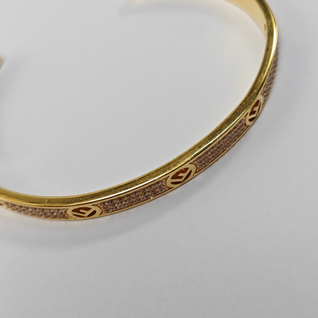 F Is Metal Gold Bangle