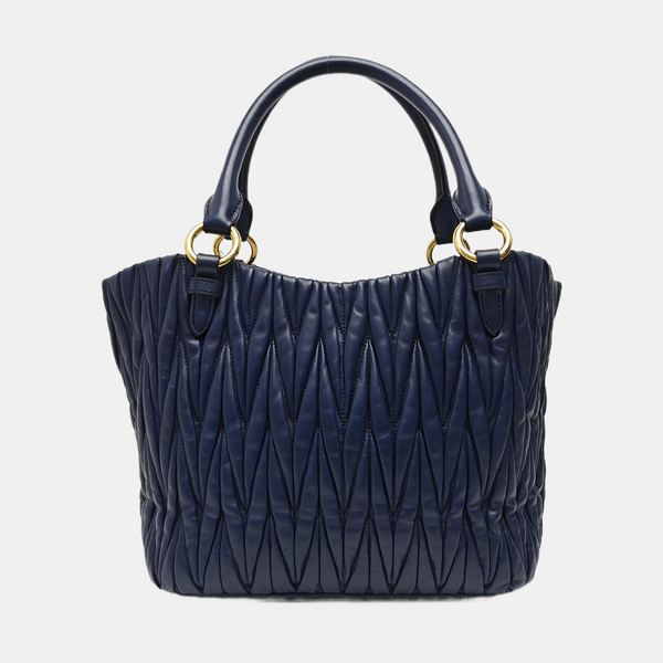 Quilted Lambskin Tote Bag Blue