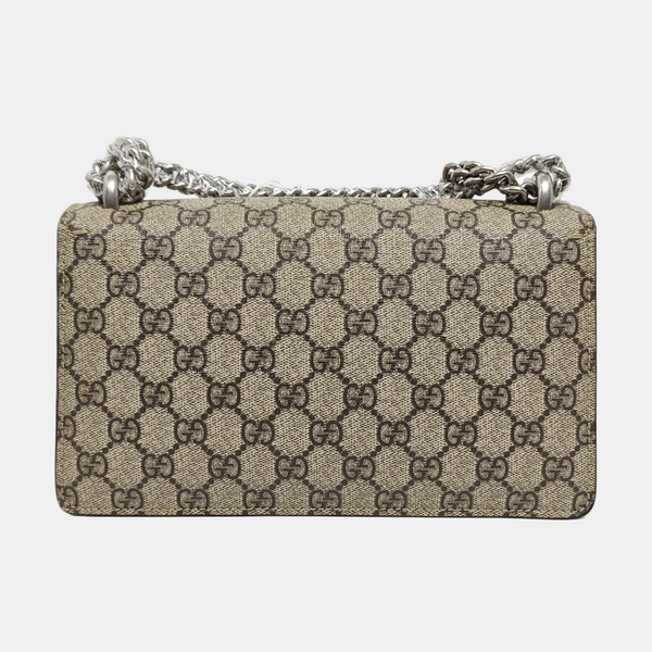 Dionysus Small Monogram Coated Canvas Beige