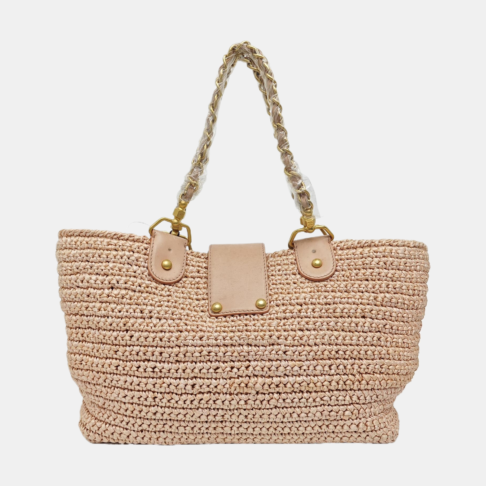 Straw Tote Bag Pink