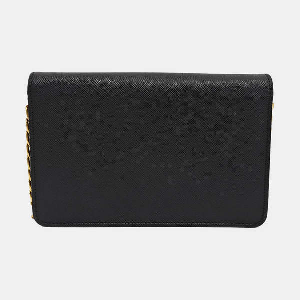 Saffiano Calfskin Shoulder Bag Black