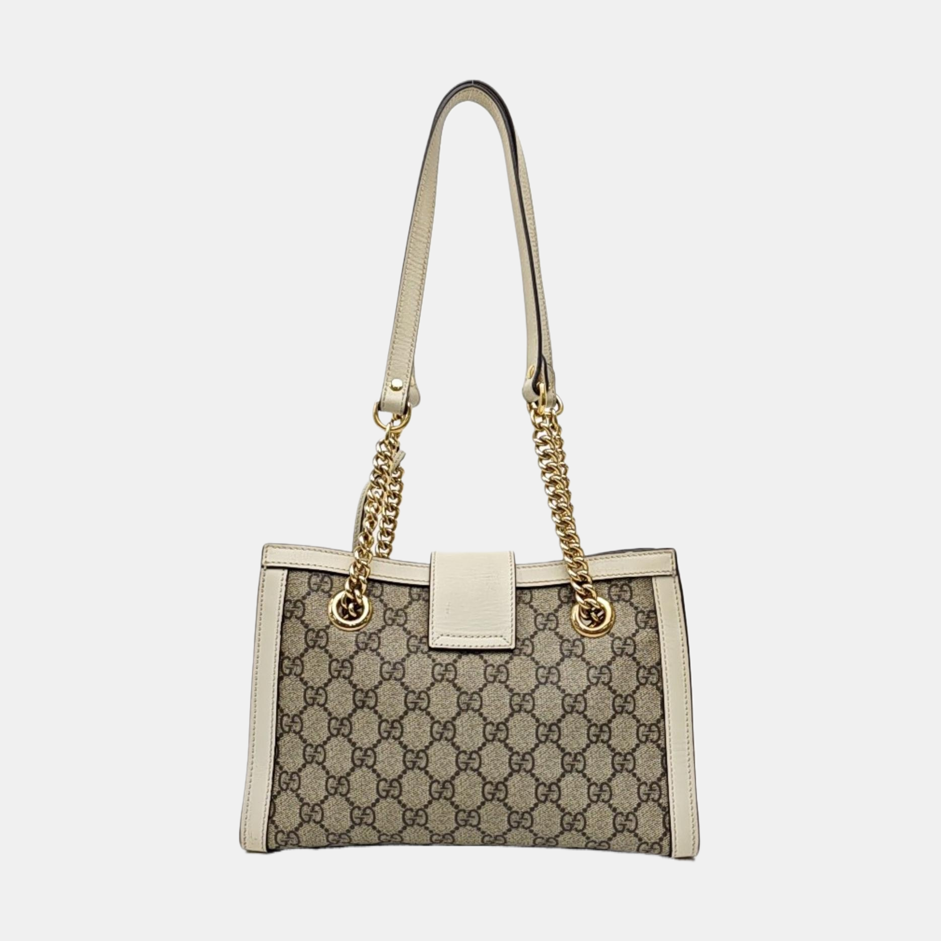 Padlock Small Monogram Coated Canvas Beige