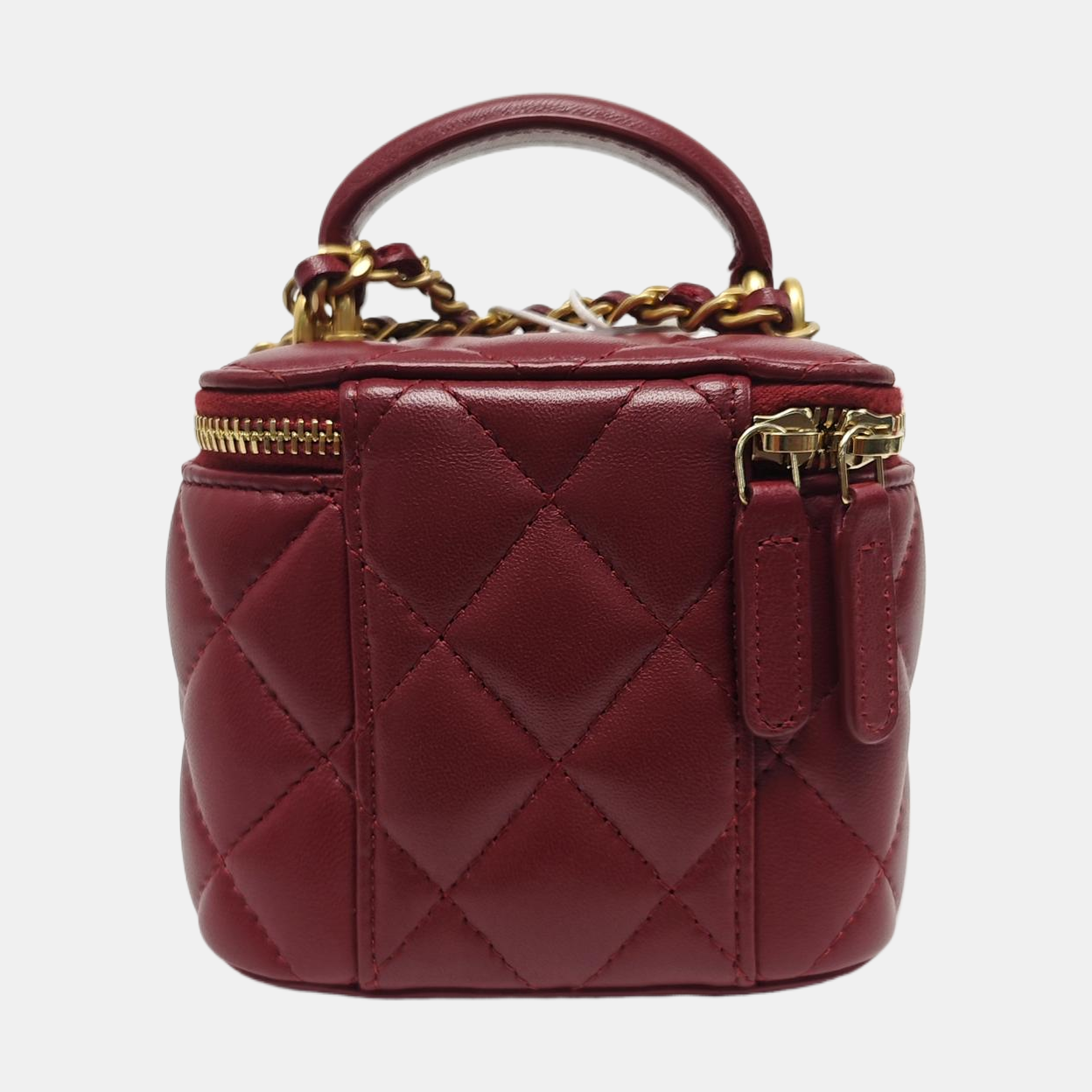 VANITY CASE Mini Quilted Lambskin Red