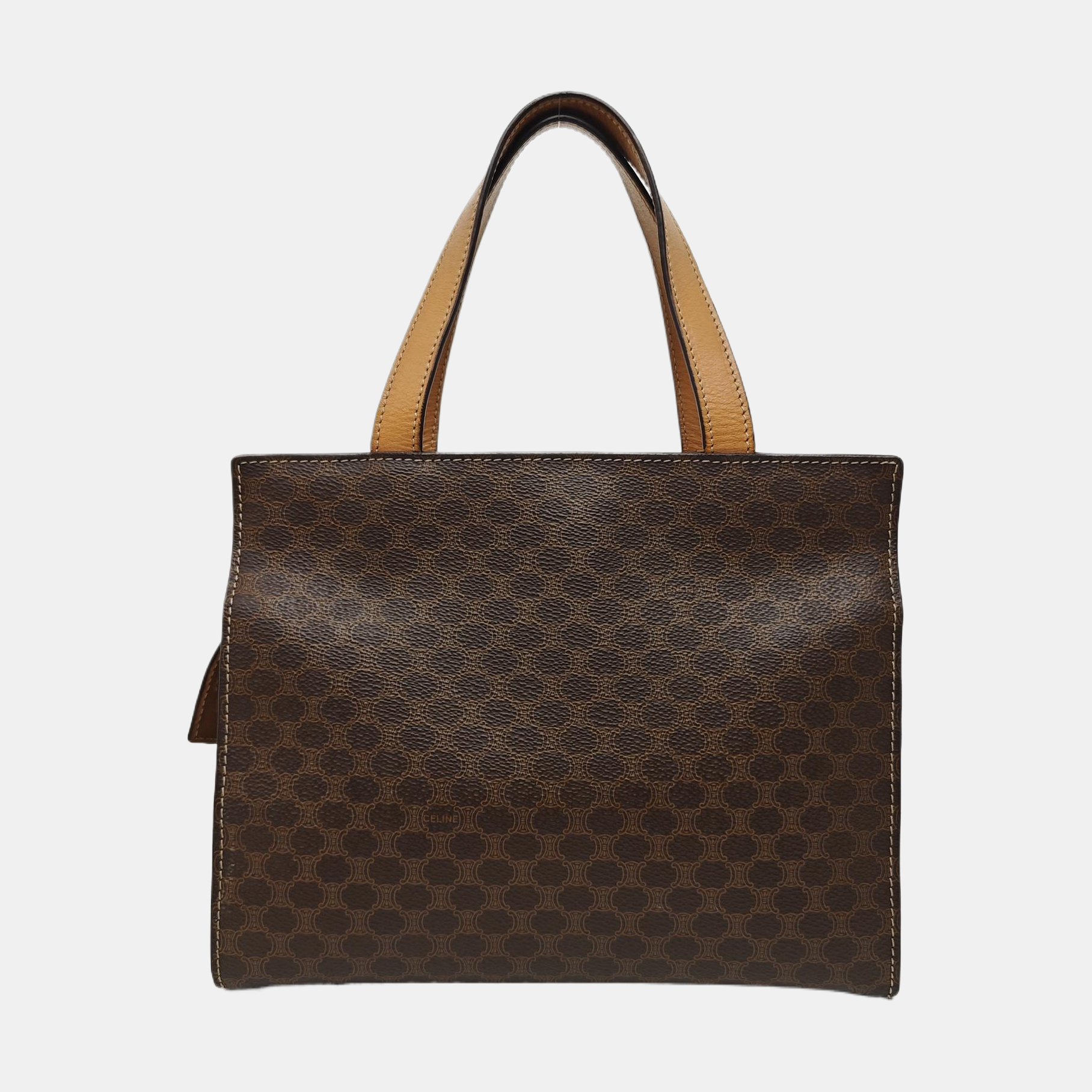 Coated Canvas Shoulder Bag Brown