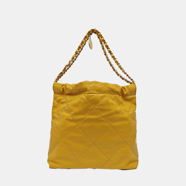 CHANEL 22 Small Quilted Calfskin Yellow