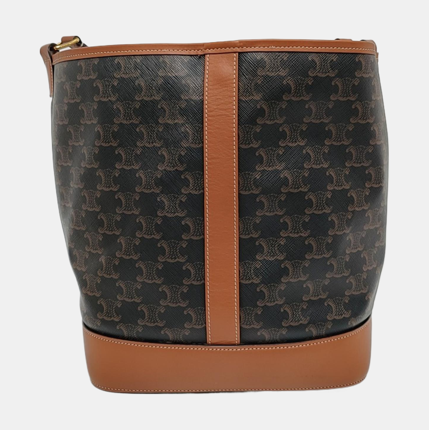 Authenticated pre-owned  TRIOMPHE CANVAS Medium Coated Canvas Brown - Bucket Bag at Looply