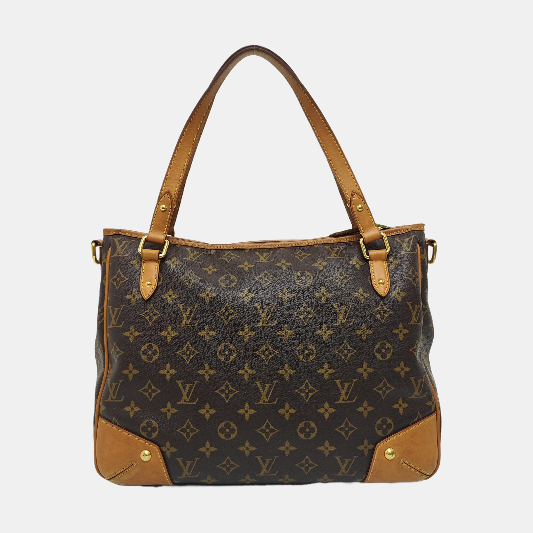 ESTRELA MM Monogram Coated Canvas Brown