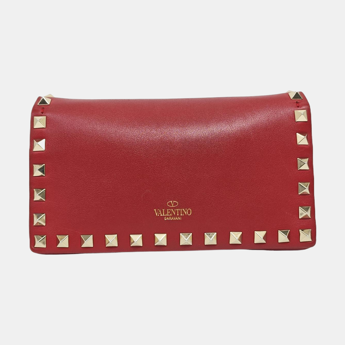 Rockstud Calfskin Red