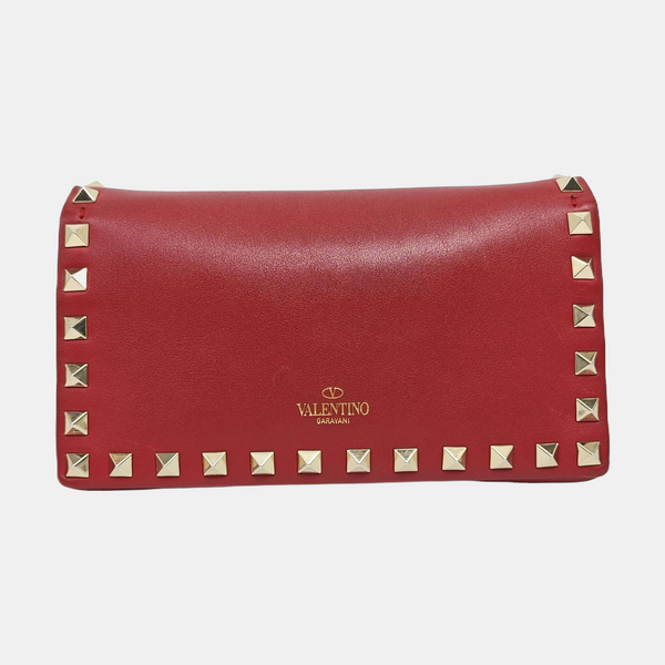 Rockstud Calfskin Red