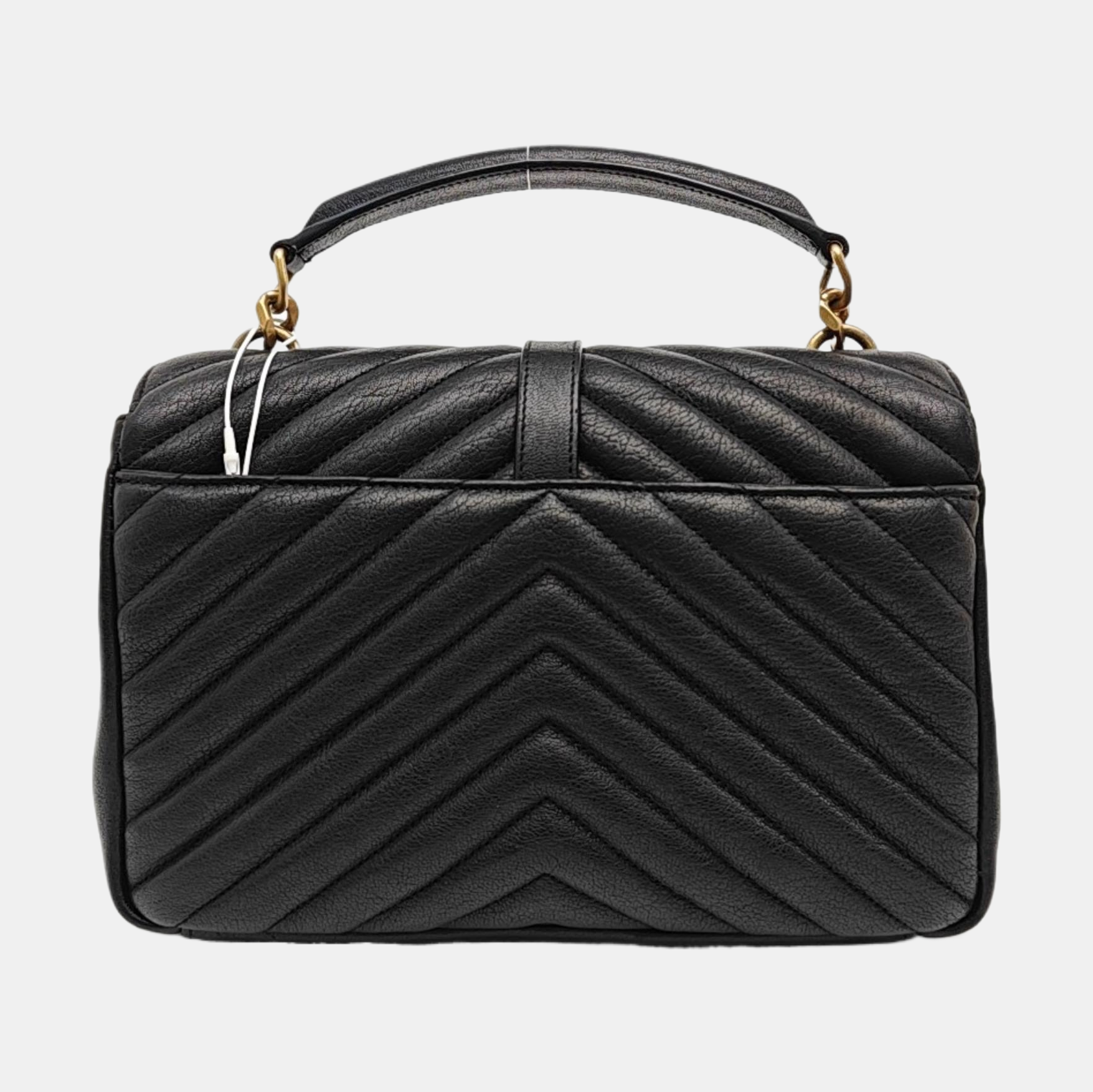 COLLEGE Medium Chevron Lambskin Black