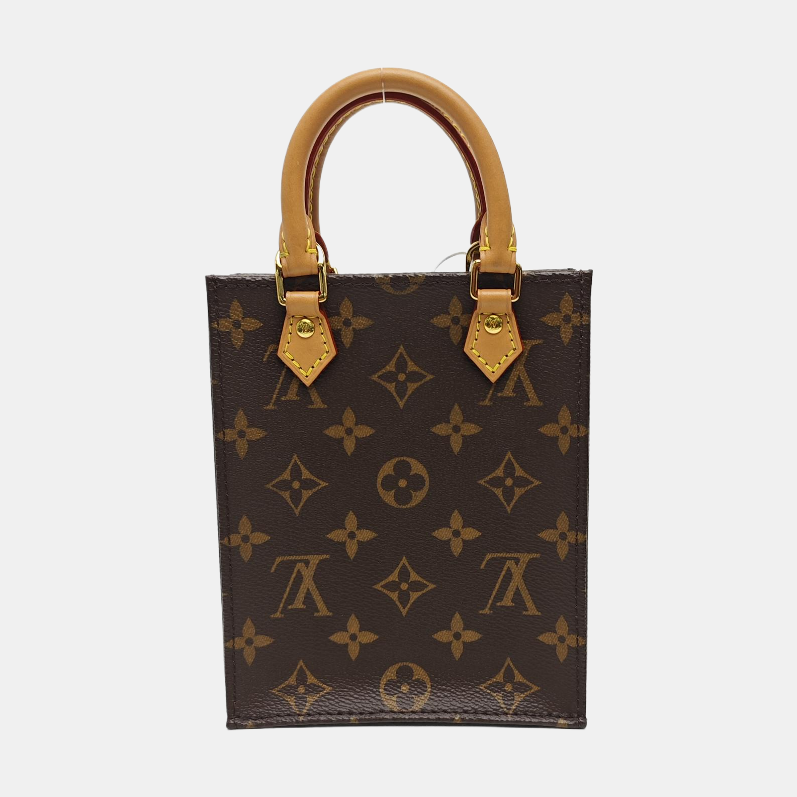 SAC PLAT Mini Monogram Coated Canvas Brown