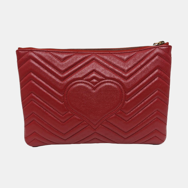 Quilted Calfskin Clutch Red
