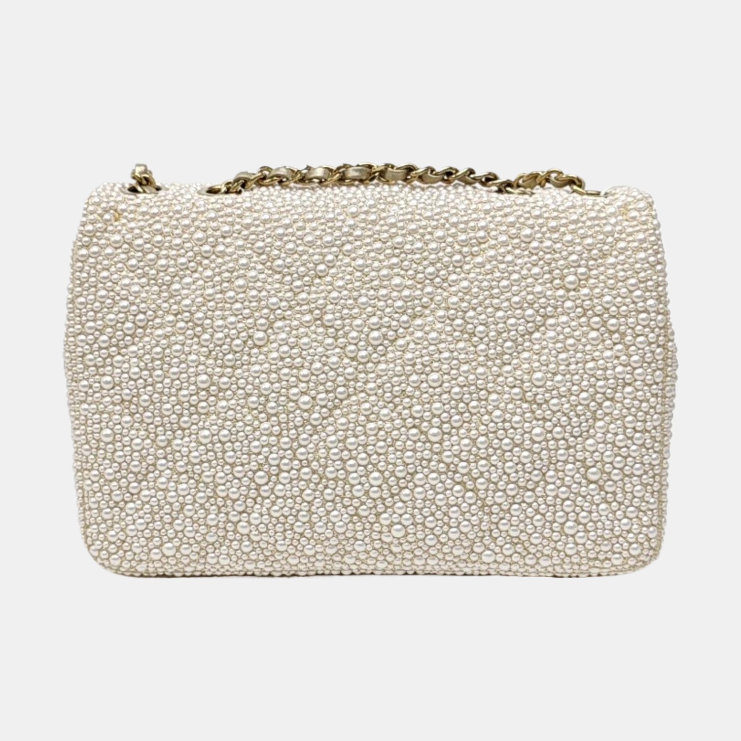 Quilted Special Material Shoulder Bag White