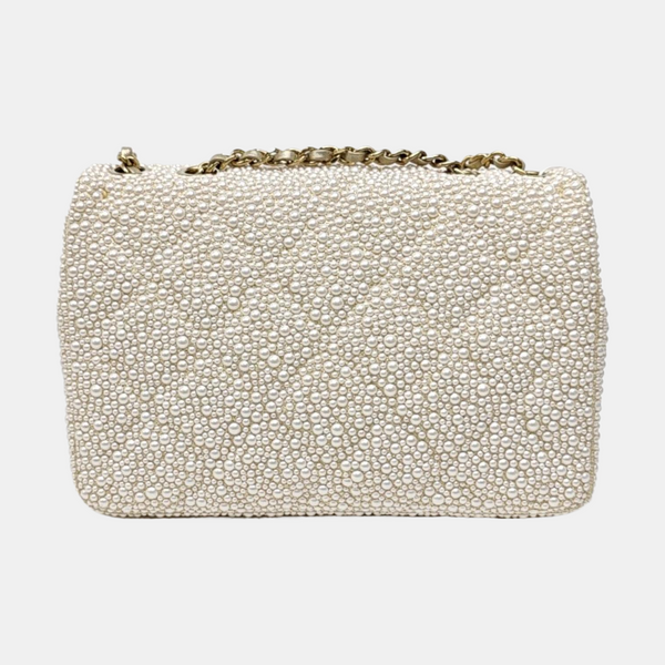 Quilted Special Material Shoulder Bag White