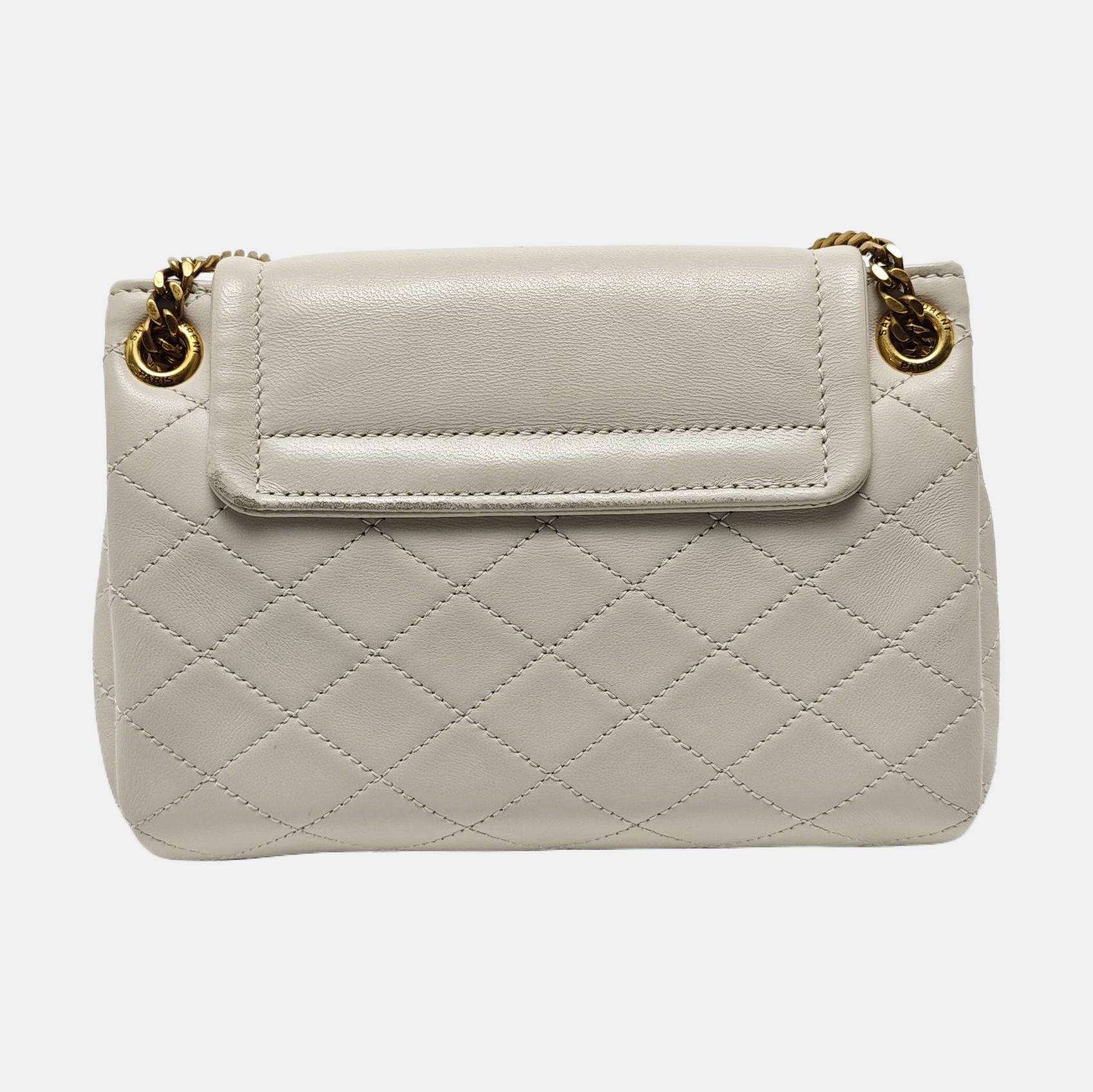 Quilted Lambskin Shoulder Bag White