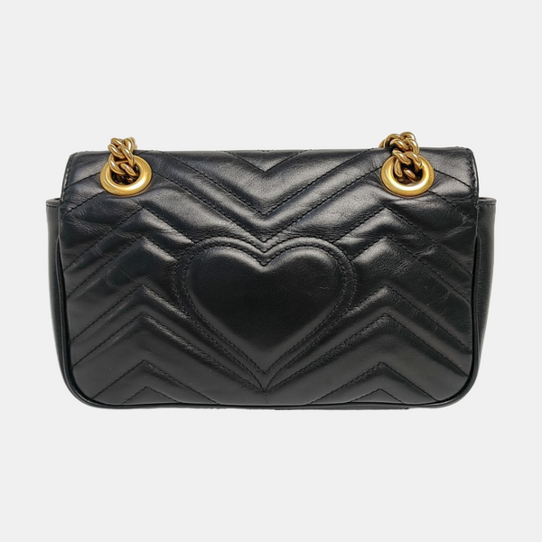 GG Marmont Small Quilted Calfskin Black
