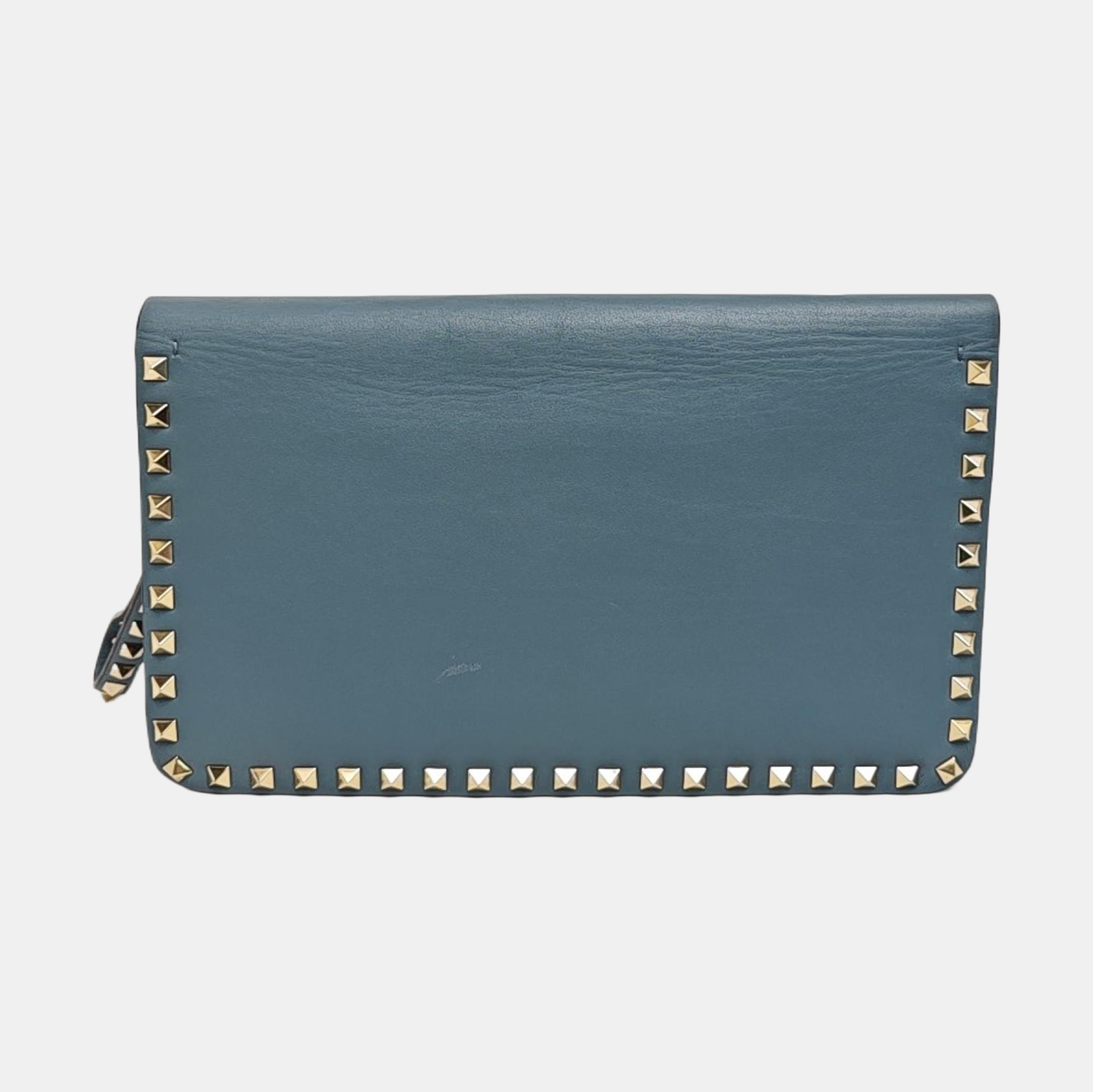 Rockstud Calfskin Blue