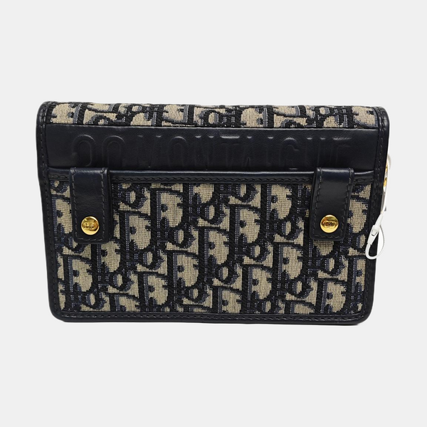 30 Montaigne Mini Oblique Canvas Blue