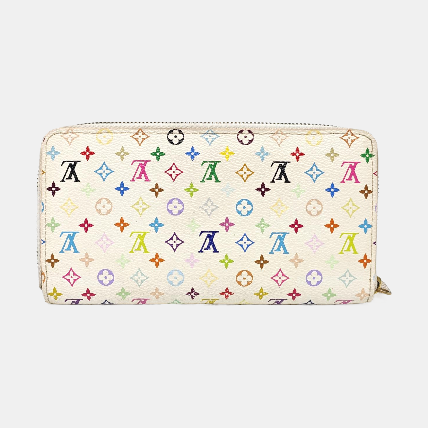 LV × TM ZIPPY Monogram Coated Canvas White Wallet