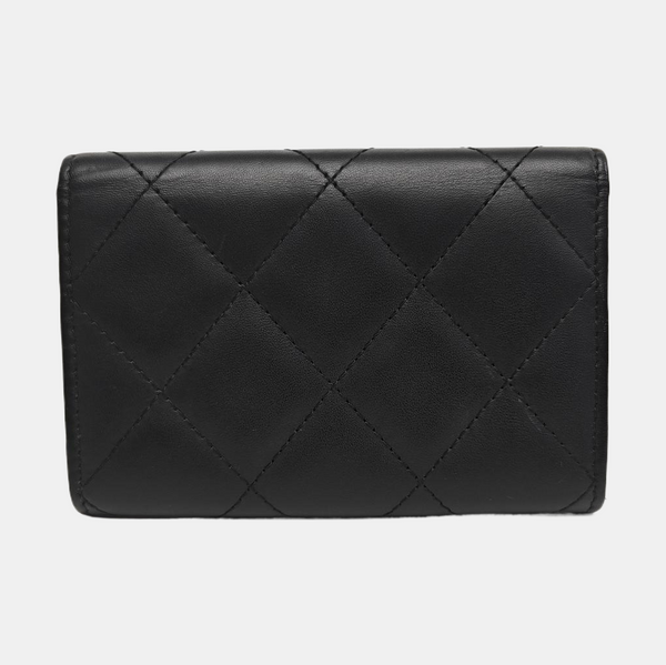 CAMBON Quilted Calfskin Black Coin Purse