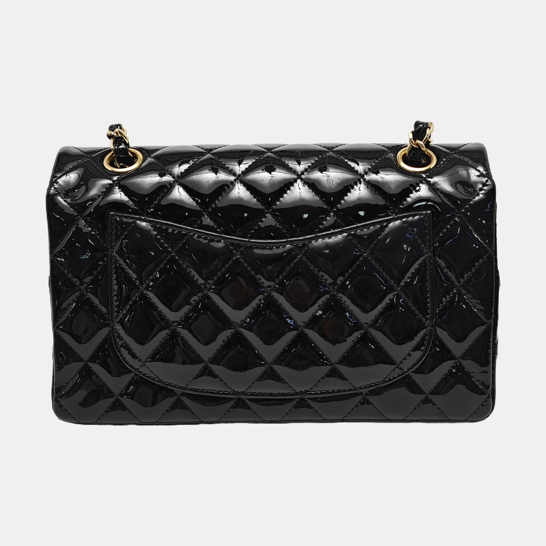 CLASSIC FLAP Quilted Patent Leather Black