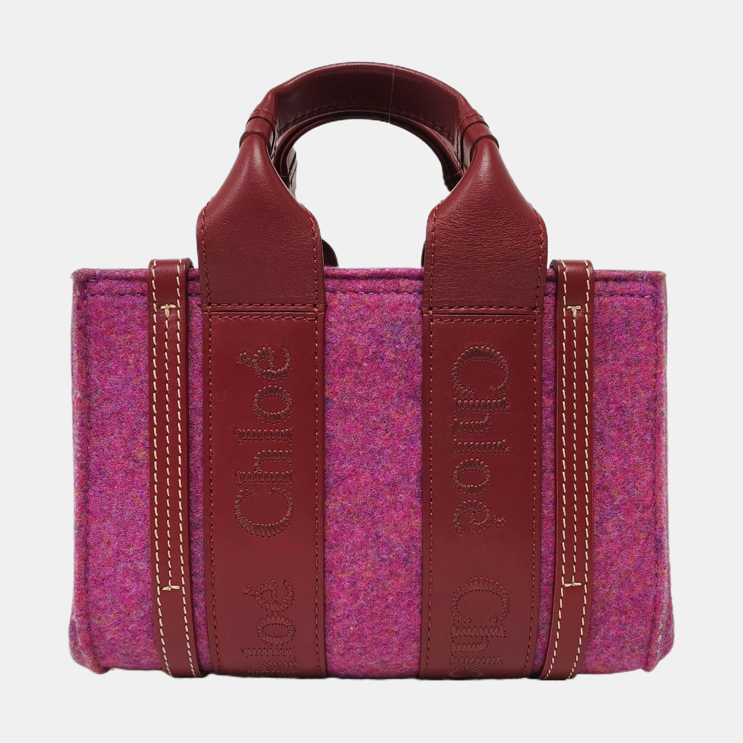 Authenticated pre-owned  Woody Mini Felt Burgundy - Shoulder Bag at Looply