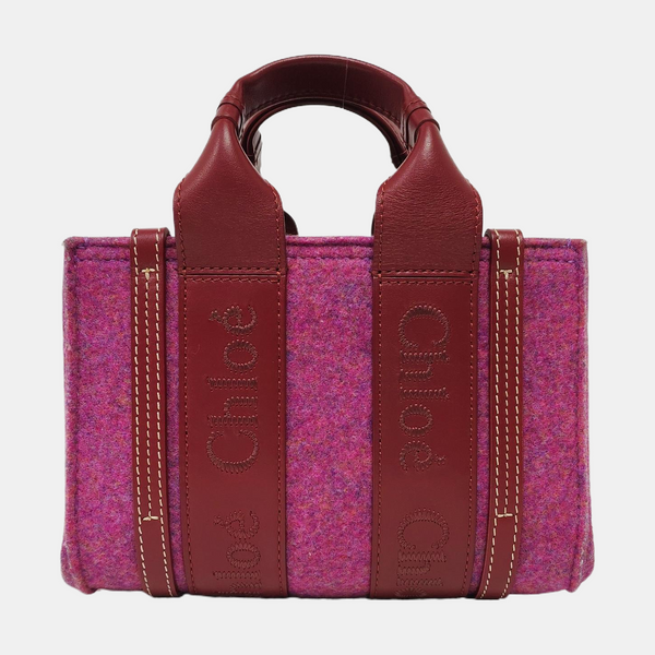 Authenticated pre-owned  Woody Mini Felt Burgundy - Shoulder Bag at Looply