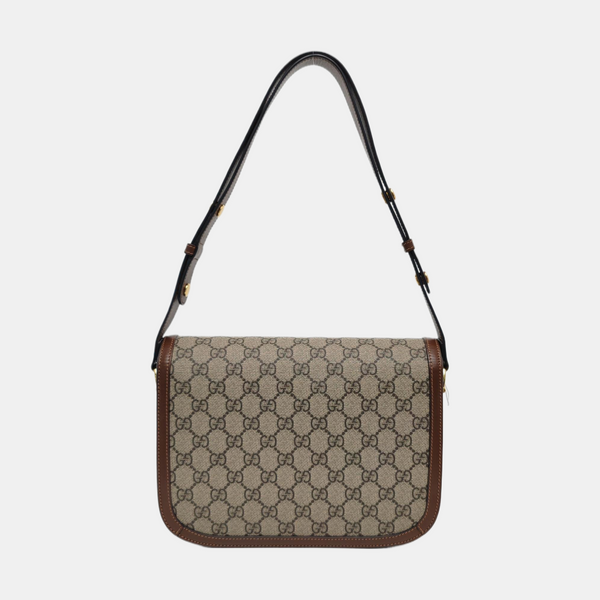Horsebit 1955 Medium Monogram Coated Canvas Beige
