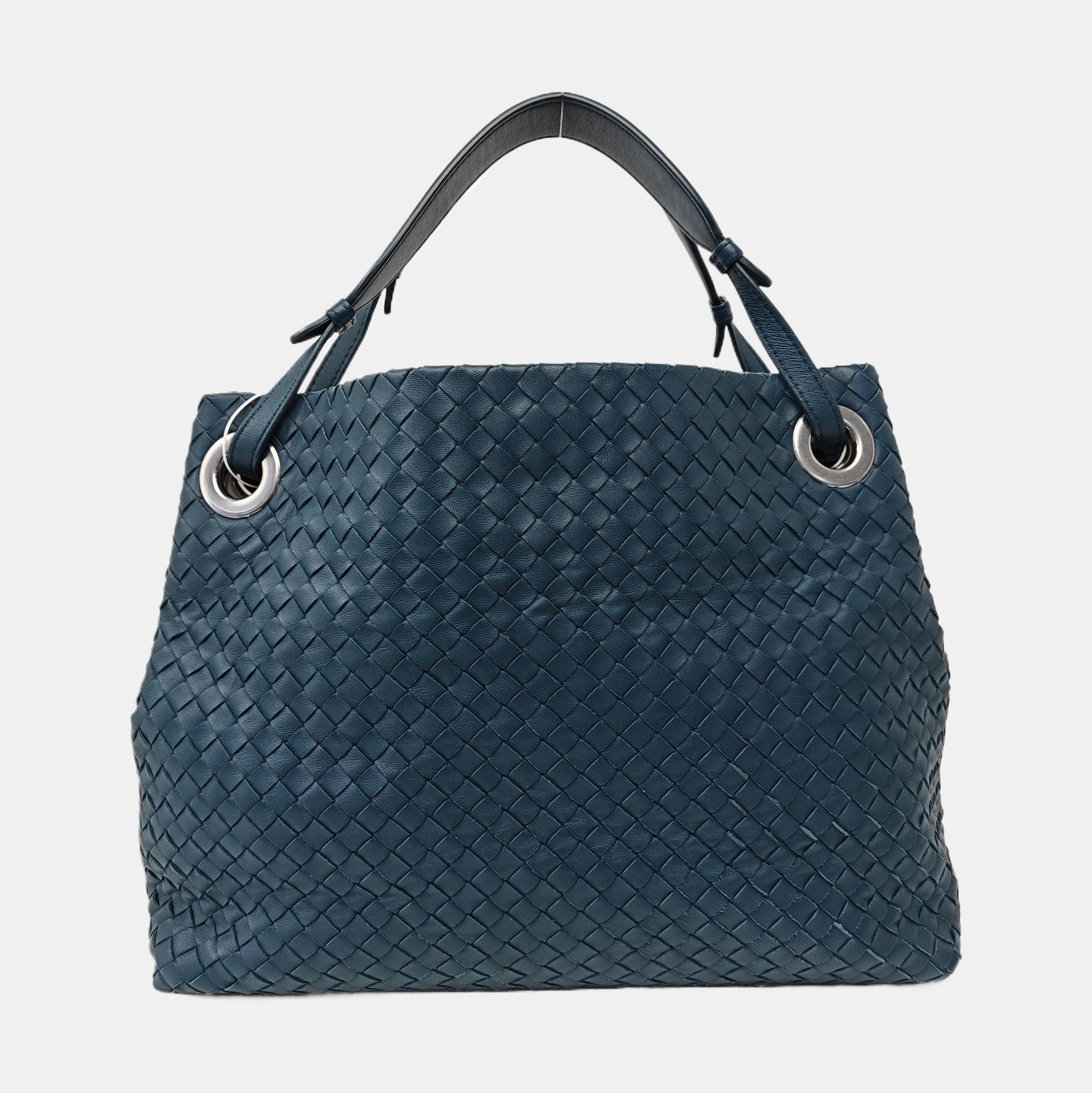 Lambskin Tote Bag Blue