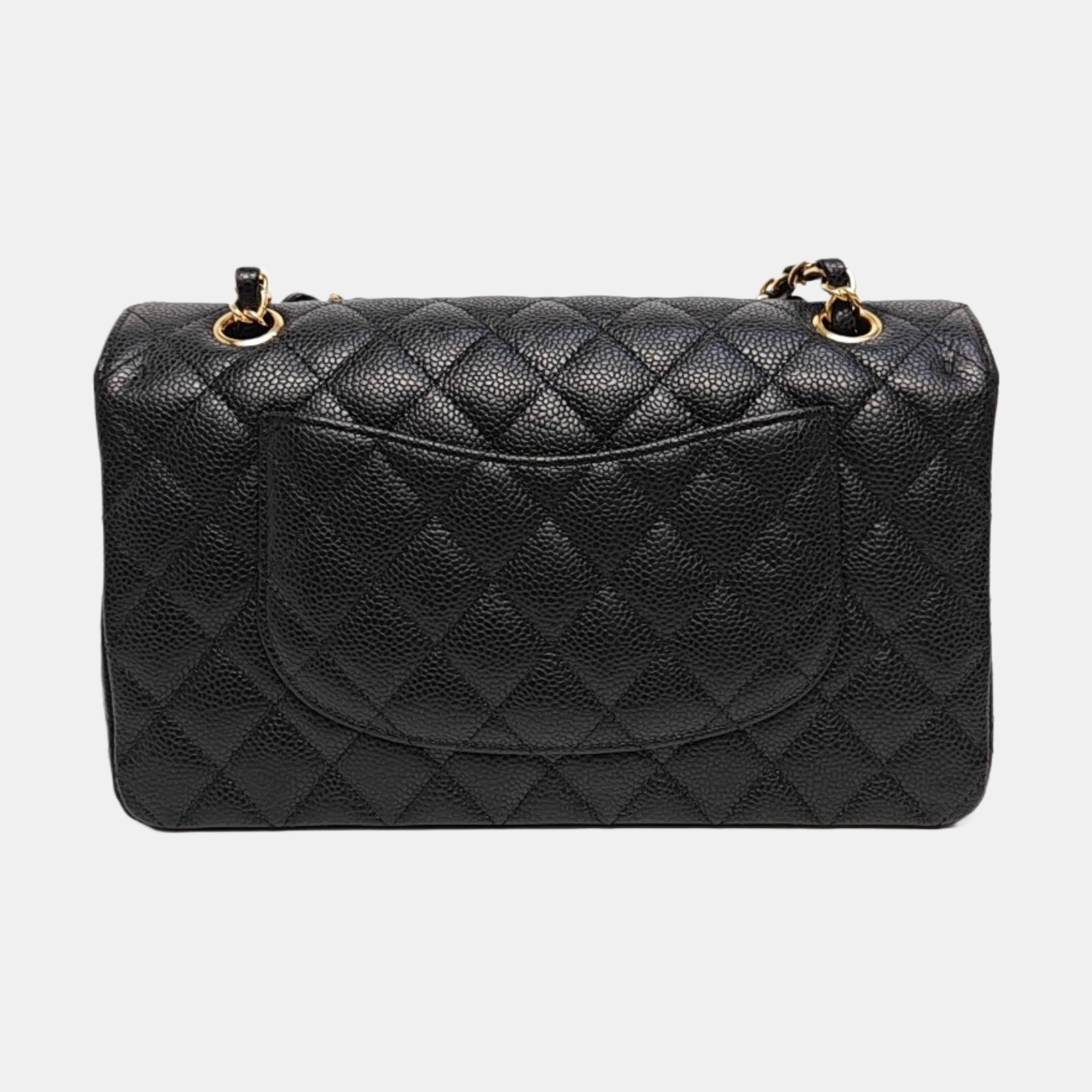 CLASSIC FLAP Medium Quilted Grained Calfskin Black