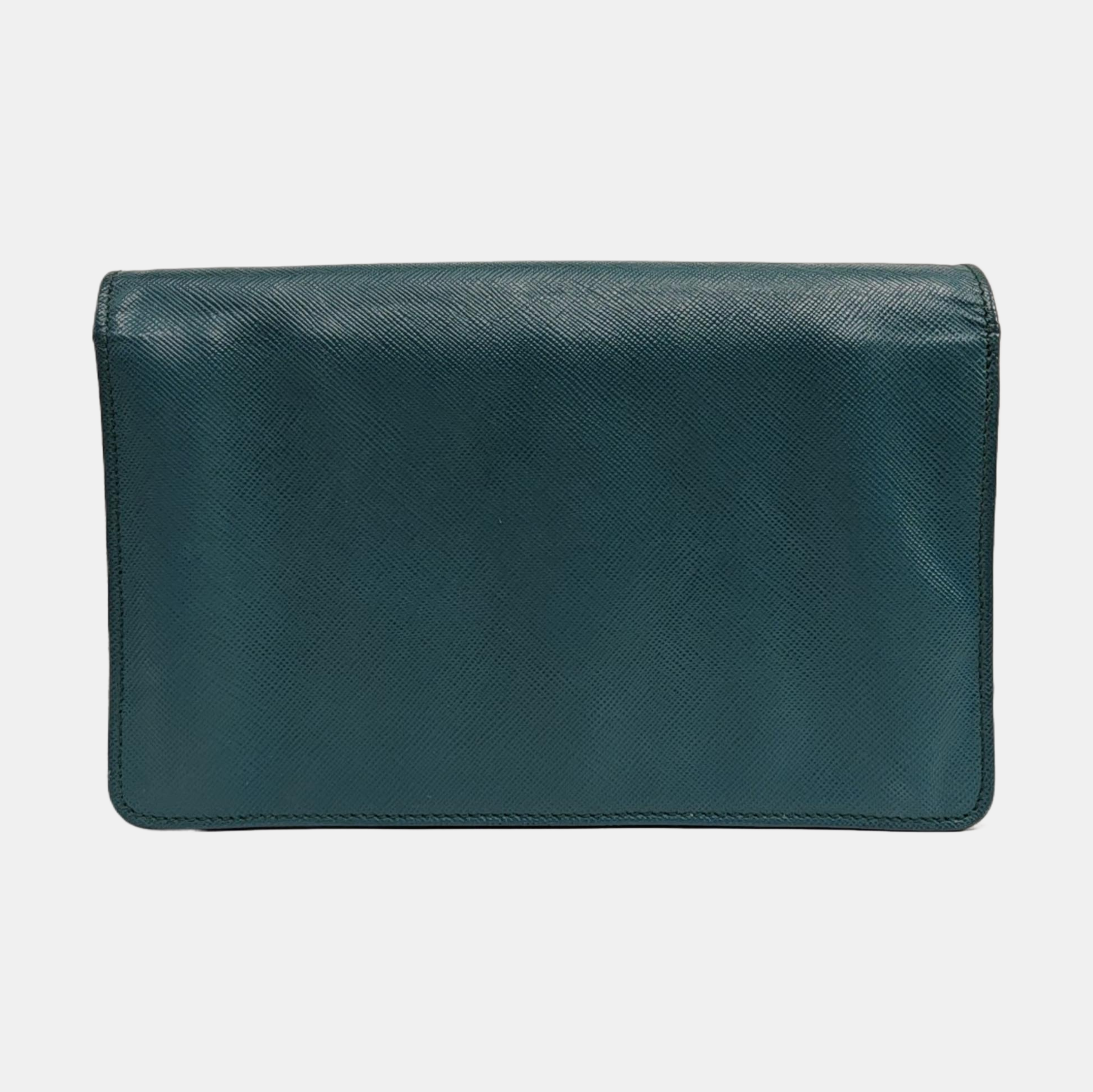 Saffiano Calfskin Shoulder Bag Green
