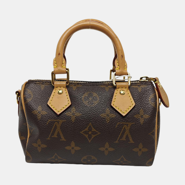 SPEEDY Nano Monogram Coated Canvas Brown