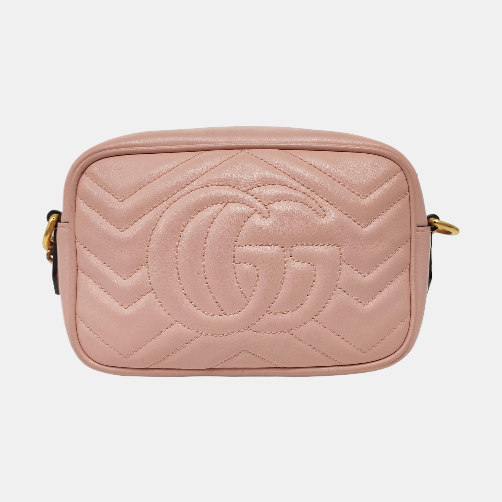 Authenticated pre-owned  GG Marmont Mini Quilted Calfskin Pink - Crossbody Bag at Looply