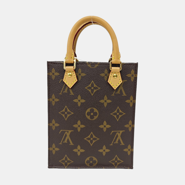 SAC PLAT Mini Monogram Coated Canvas Brown