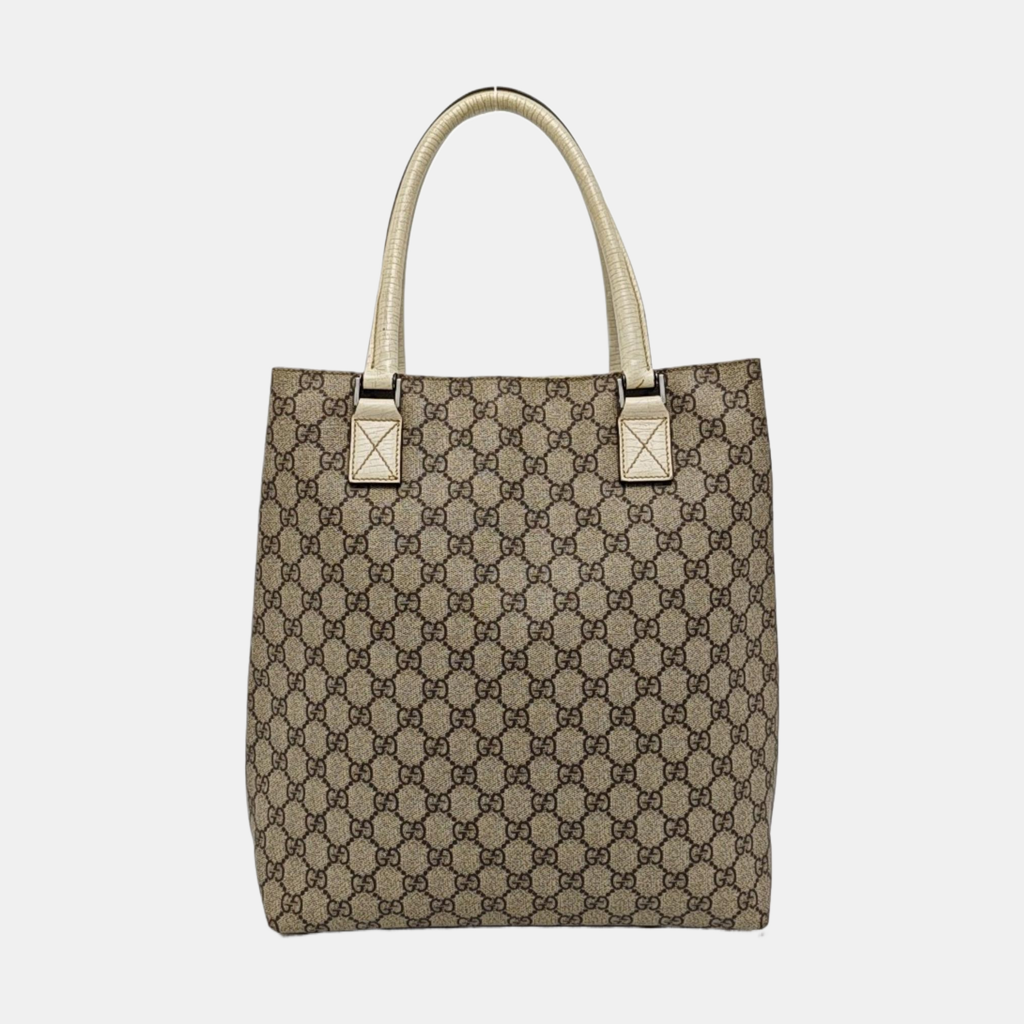 Monogram Coated Canvas Tote Bag Beige