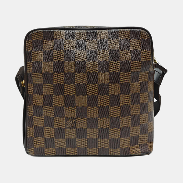 OLAV PM Damier Ebene Coated Canvas Brown