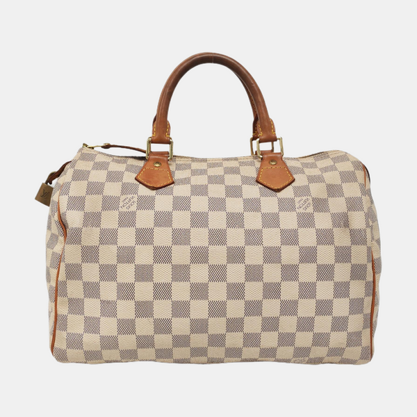 SPEEDY 30 Damier Azur Coated Canvas White
