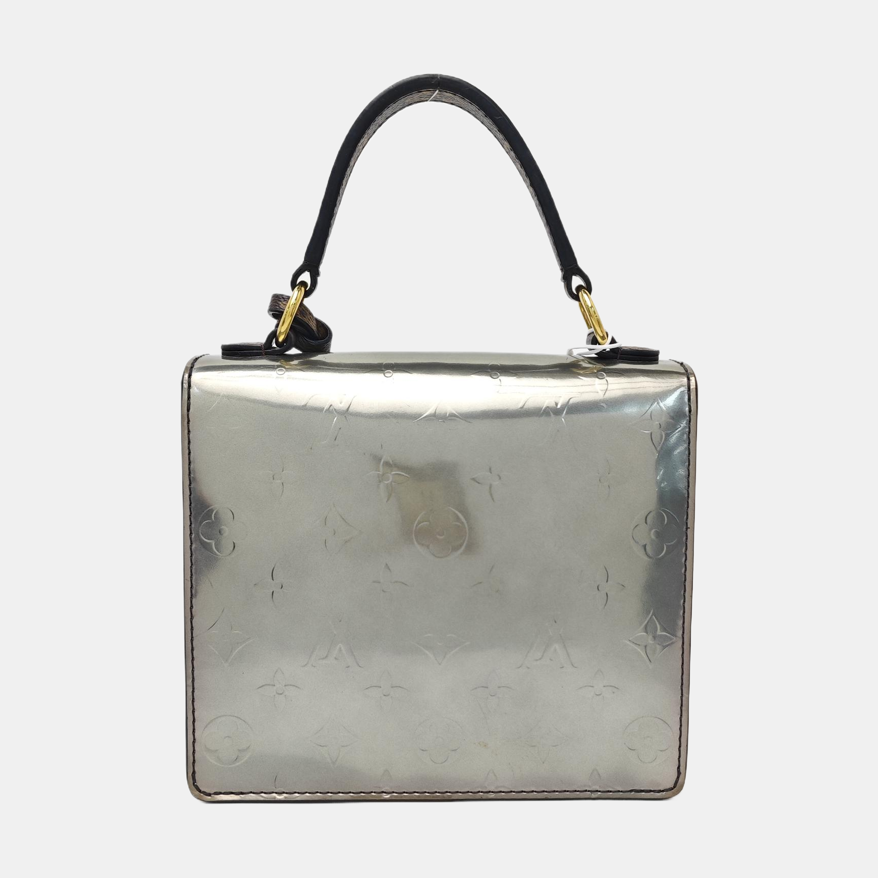 SPRING STREET Monogram Patent Leather Silver