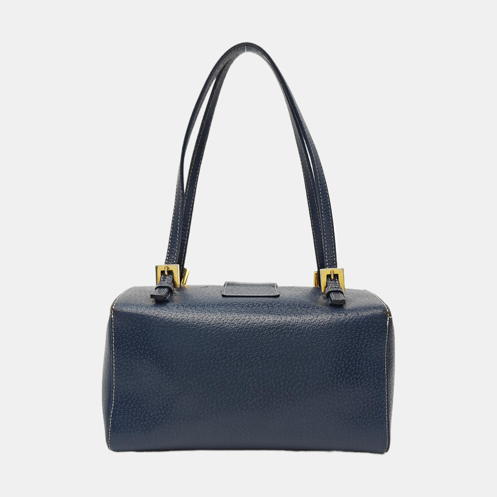 Calfskin Top Handle Bag Blue